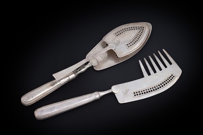 Lot 240 - Two George III silver fish slices