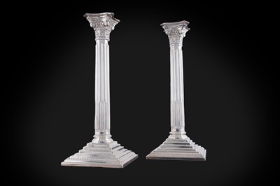 Lot 10 - A pair of Elizabeth II silver candlesticks