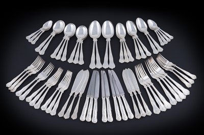 Lot 179 - An Elizabeth II silver part canteen of King’s pattern flatware and cutlery