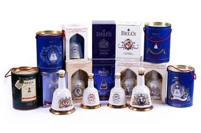 Lot 577 - Sixteen decanters, including thirteen Bells Wade