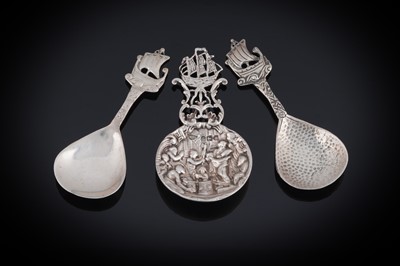 Lot 146 - Three silver caddy spoons