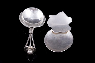 Lot 153 - Two contemporary silver caddy spoons