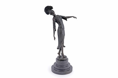 Lot 228 - A collection of reproduction Art Deco figures; and a dish