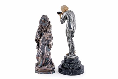 Lot 228 - A collection of reproduction Art Deco figures; and a dish
