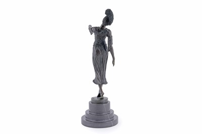 Lot 228 - A collection of reproduction Art Deco figures; and a dish