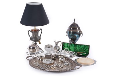 Lot 305 - A large silver-plated serving tray; and other silver-plated items
