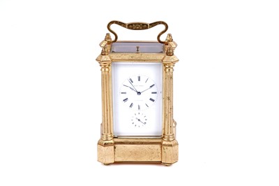 Lot 455 - A late 19th Century gilt brass carriage clock by Bovet Freres, Fleurier