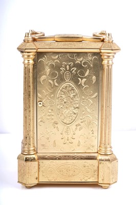 Lot 455 - A late 19th Century gilt brass carriage clock by Bovet Freres, Fleurier