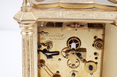 Lot 455 - A late 19th Century gilt brass carriage clock by Bovet Freres, Fleurier