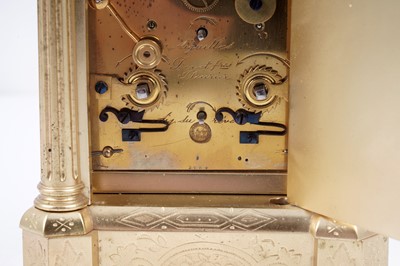 Lot 455 - A late 19th Century gilt brass carriage clock by Bovet Freres, Fleurier