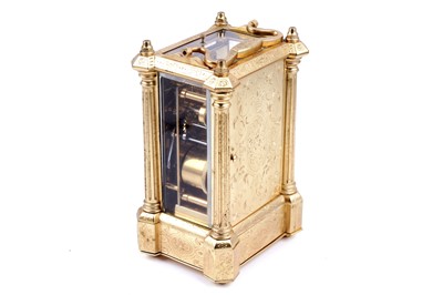 Lot 455 - A late 19th Century gilt brass carriage clock by Bovet Freres, Fleurier