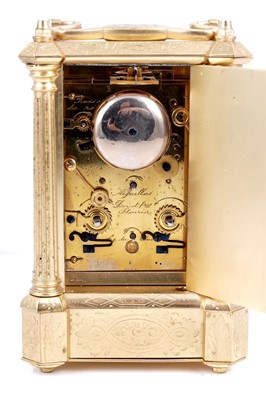 Lot 455 - A late 19th Century gilt brass carriage clock by Bovet Freres, Fleurier
