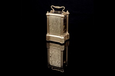 Lot 455 - A late 19th Century gilt brass carriage clock by Bovet Freres, Fleurier