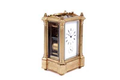 Lot 455 - A late 19th Century gilt brass carriage clock by Bovet Freres, Fleurier