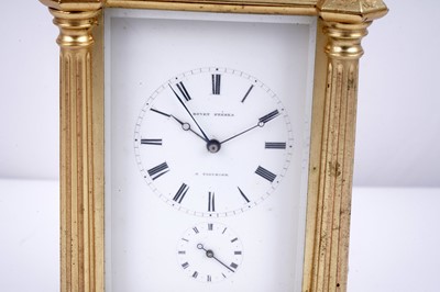 Lot 455 - A late 19th Century gilt brass carriage clock by Bovet Freres, Fleurier