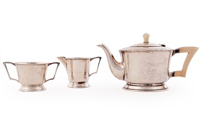 Lot 25 - A George VI silver three-piece tea service