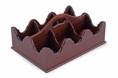 Lot 217 - A mahogany Georgian style six division decanter tray; and other items