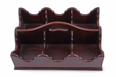 Lot 217 - A mahogany Georgian style six division decanter tray; and other items