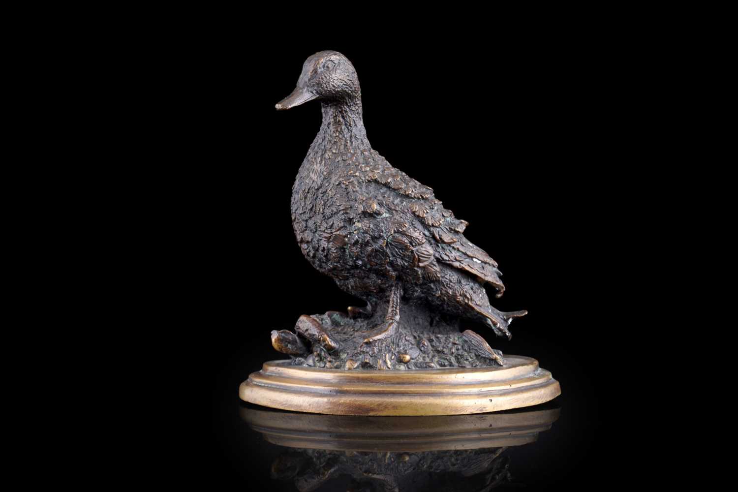 Lot 236 - After Pierre-Jules Mene, (French, 1810-1879): a patinated bronze model of a duck