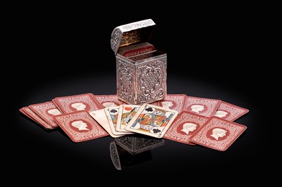 Lot 314 - An Edwardian silver playing cards box