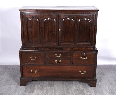 Lot 9 - A late 18th or early 19th Century Welsh oak housekeeper’s cupboard