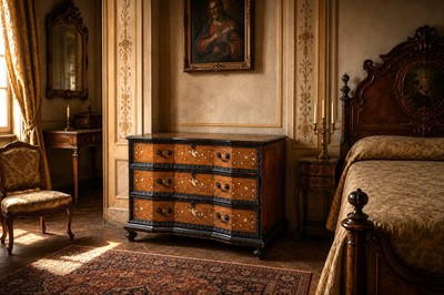 Lot 573 - An 18th Century Italian walnut commode