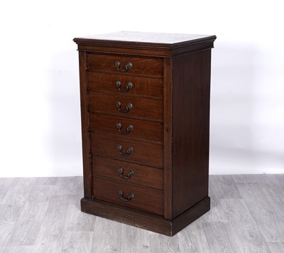 Lot 60 - An early 20th Century oak and mahogany Wellington chest