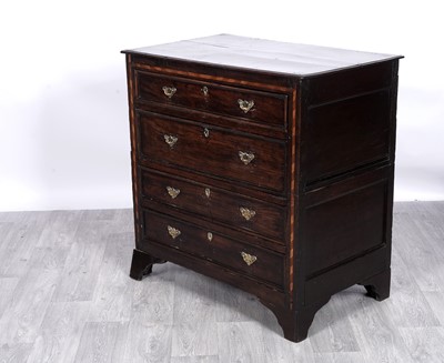 Lot 7 - A 17th Century and later oak and elm chest of drawers