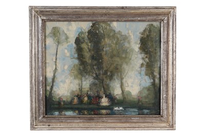 Lot 626 - William George Robb - Tea party by the pond | oil