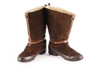 Lot 193 - A pair of WW II RAF suede 41 pattern flying boots