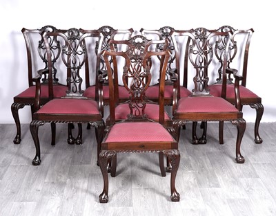 Lot 37 - A George III-style set of eight mahogany dining chairs