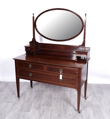 Lot 55 - Robson and Sons Ltd, Newcastle on Tyne: an Edwardian mahogany and inlaid dressing table