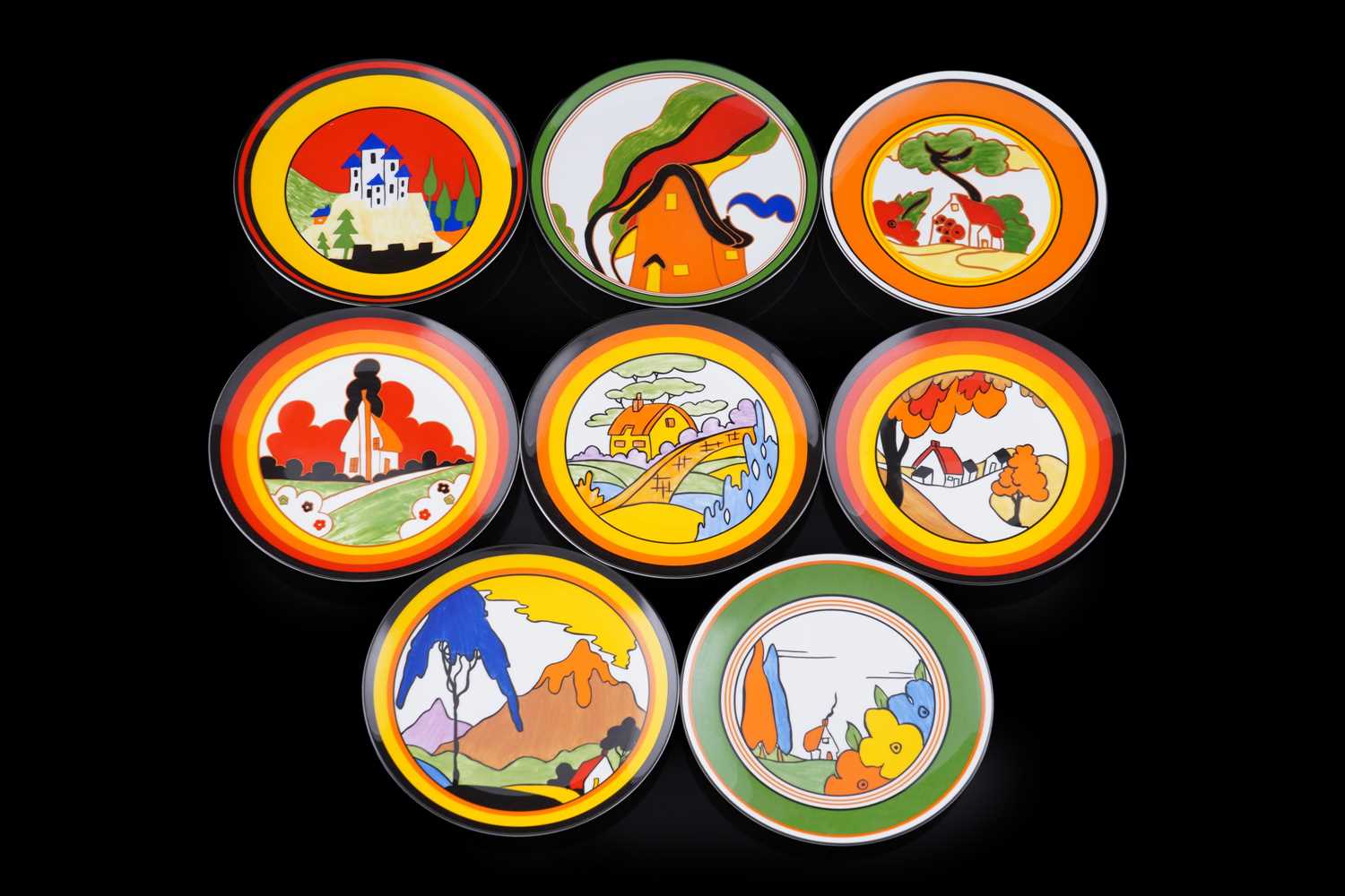Lot 245 - Eight Wedgwood ‘Clarice Cliff Bizarre World of Clarice Cliff’ plates