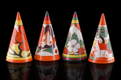 Lot 247 - Four boxed Wedgwood ‘Clarice Cliff Centenary’ conical sugar shakers