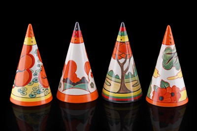 Lot 247 - Four boxed Wedgwood ‘Clarice Cliff Centenary’ conical sugar shakers