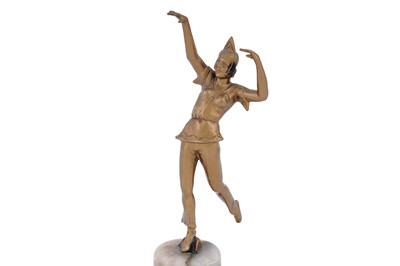 Lot 237 - A gilt bronze figure group; and a patinated spelter figure of a flapper