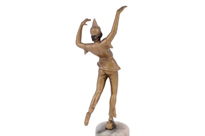 Lot 237 - A gilt bronze figure group; and a patinated spelter figure of a flapper
