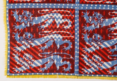 Lot 8 - John Tunnard - Three lions imprint scarf | hand blocked on wool