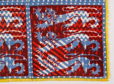 Lot 8 - John Tunnard - Three lions imprint scarf | hand blocked on wool