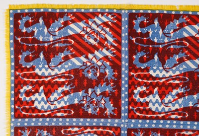 Lot 8 - John Tunnard - Three lions imprint scarf | hand blocked on wool