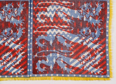 Lot 8 - John Tunnard - Three lions imprint scarf | hand blocked on wool