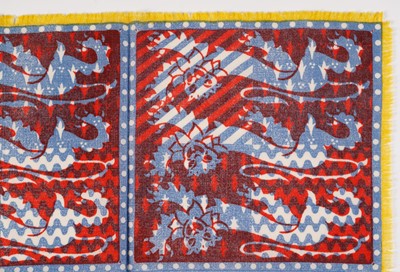 Lot 8 - John Tunnard - Three lions imprint scarf | hand blocked on wool