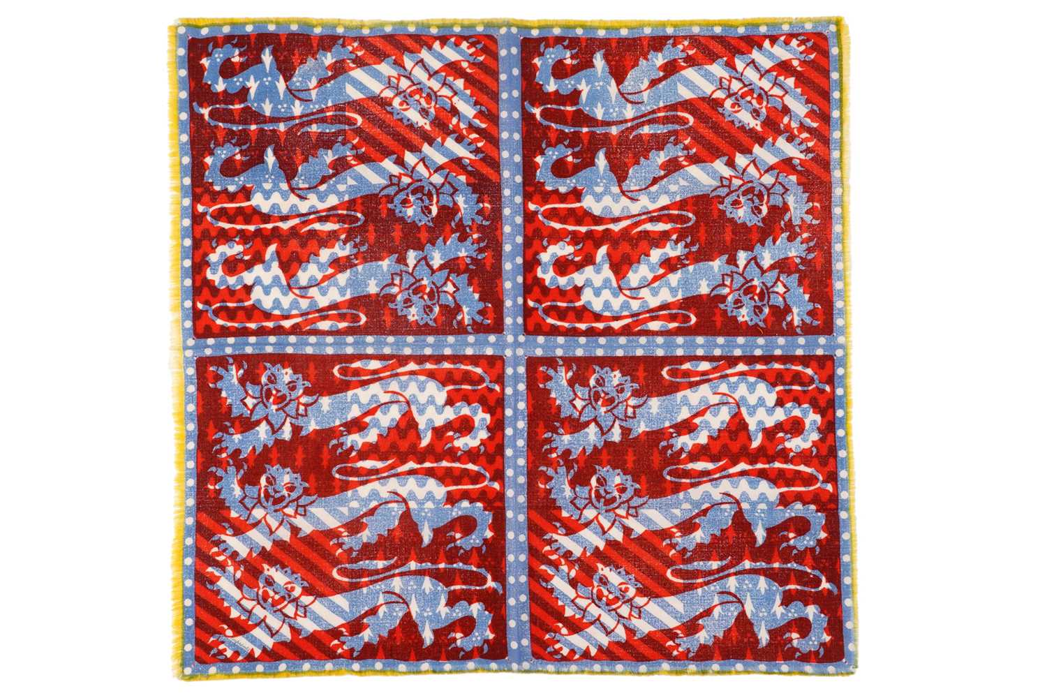 Lot 547 - John Tunnard - Three lions imprint scarf | hand blocked on wool