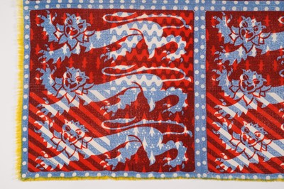 Lot 547 - John Tunnard - Three lions imprint scarf | hand blocked on wool