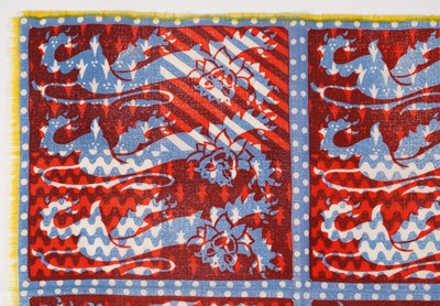Lot 547 - John Tunnard - Three lions imprint scarf | hand blocked on wool