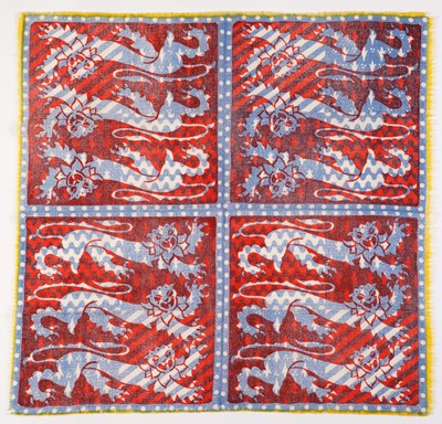Lot 547 - John Tunnard - Three lions imprint scarf | hand blocked on wool