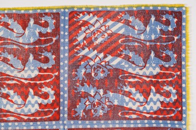 Lot 547 - John Tunnard - Three lions imprint scarf | hand blocked on wool