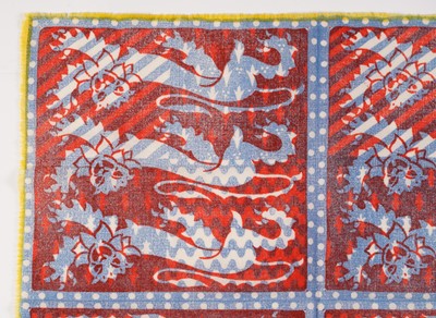 Lot 547 - John Tunnard - Three lions imprint scarf | hand blocked on wool