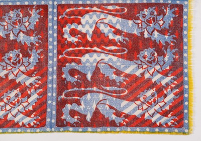 Lot 547 - John Tunnard - Three lions imprint scarf | hand blocked on wool