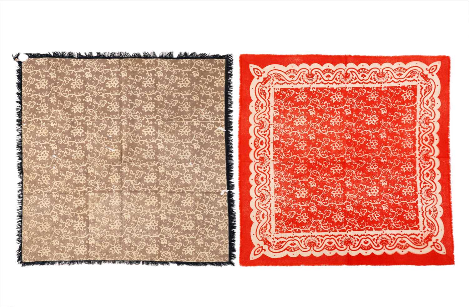 Lot 10 - John Tunnard - Two scarves | hand blocked on wool